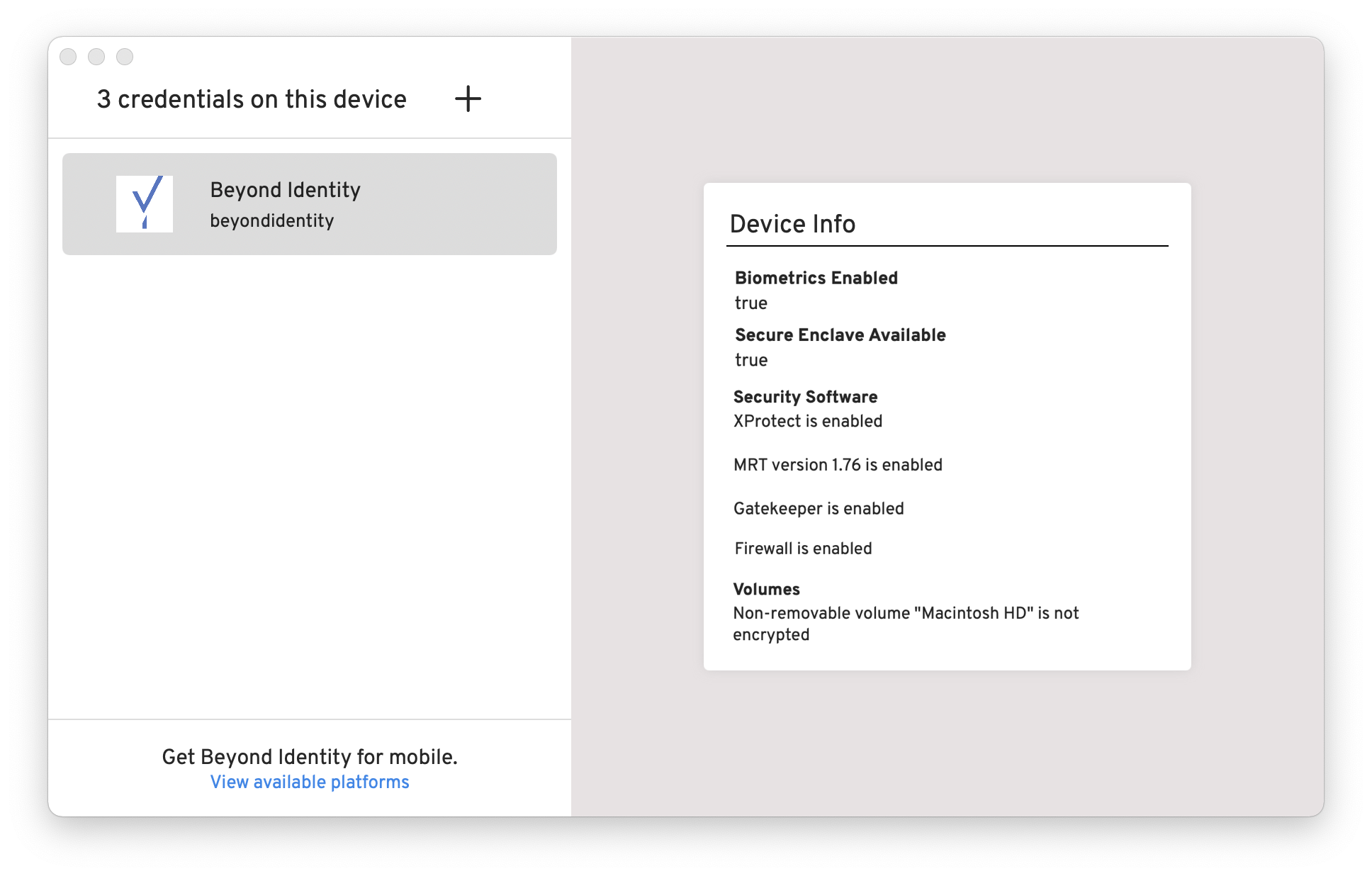 screenshot of Beyond Identity